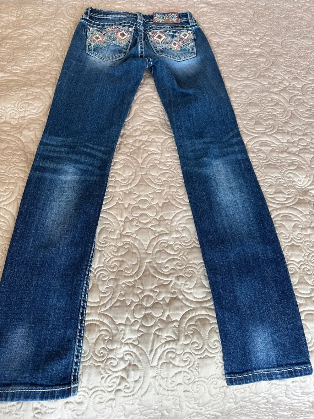 Miss Me Girls 12  Dark Wash Bootcut Jeans with Knee Whiskering